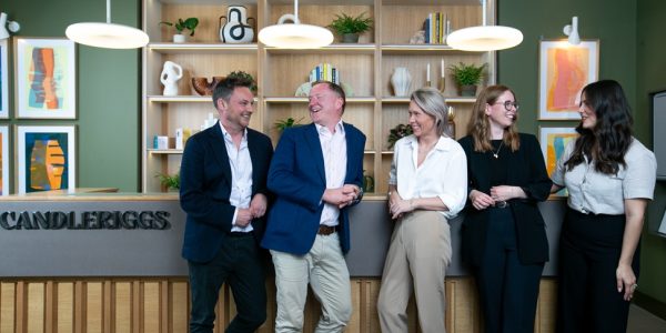 L to R: Richard Duvall, investment specialist associate, asset management at L&G; Dan Batterton, head of housing, asset management at L&G; Nicola Douglas, executive director of sustainable investment at the Bank; Jess Cunningham, assistant fund manager – BTR, asset management at L&G; Rebecca Currie, senior associate of investment origination at the Bank